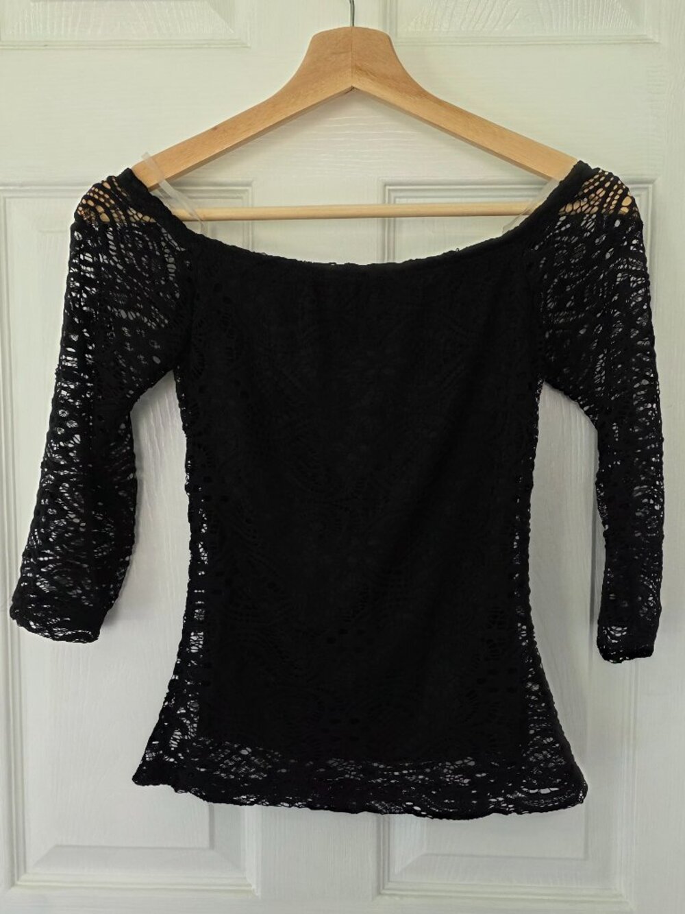 G by Guess Black Lace Off Shoulder Top XS NWT Date Night Y2K - Picture 5 of 9
